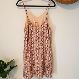 Ladies Boho Pink Snake Print Dress